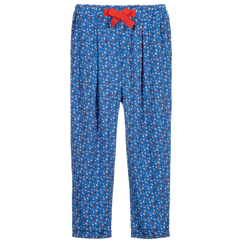 Catimini-بنطلون فيسكوز لون أزرق بطبعة ملونة للبنات | Childrensalon Outlet