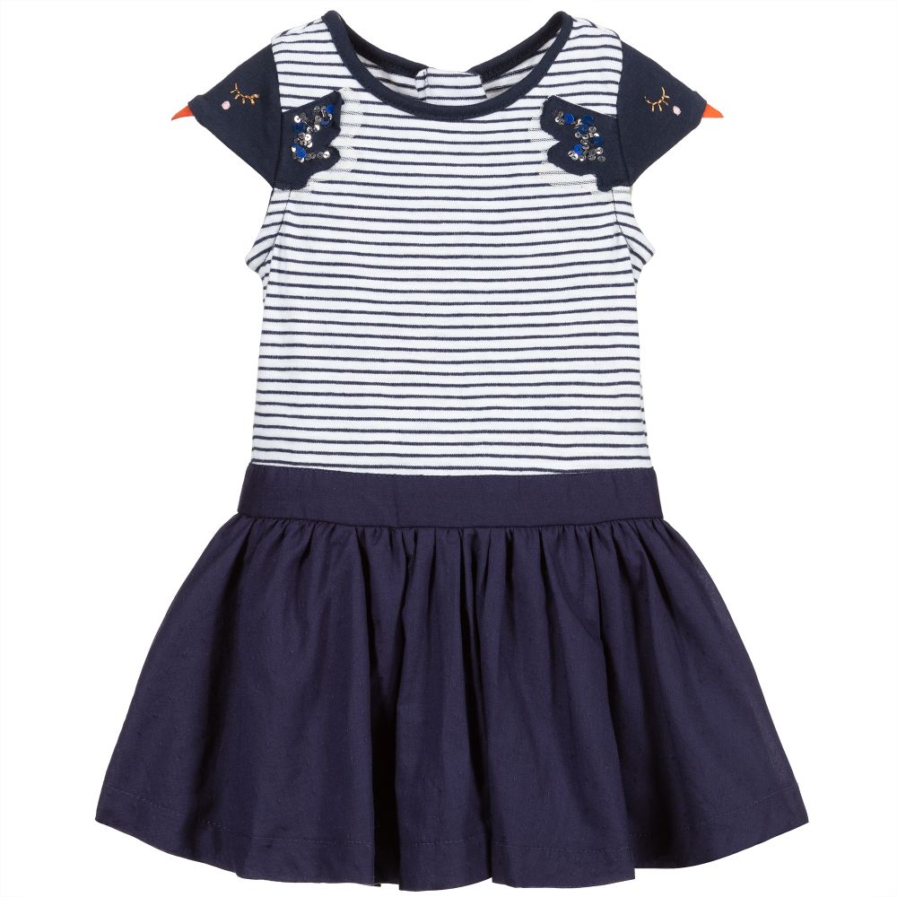 Catimini - Blue & White Stripe Dress | Childrensalon