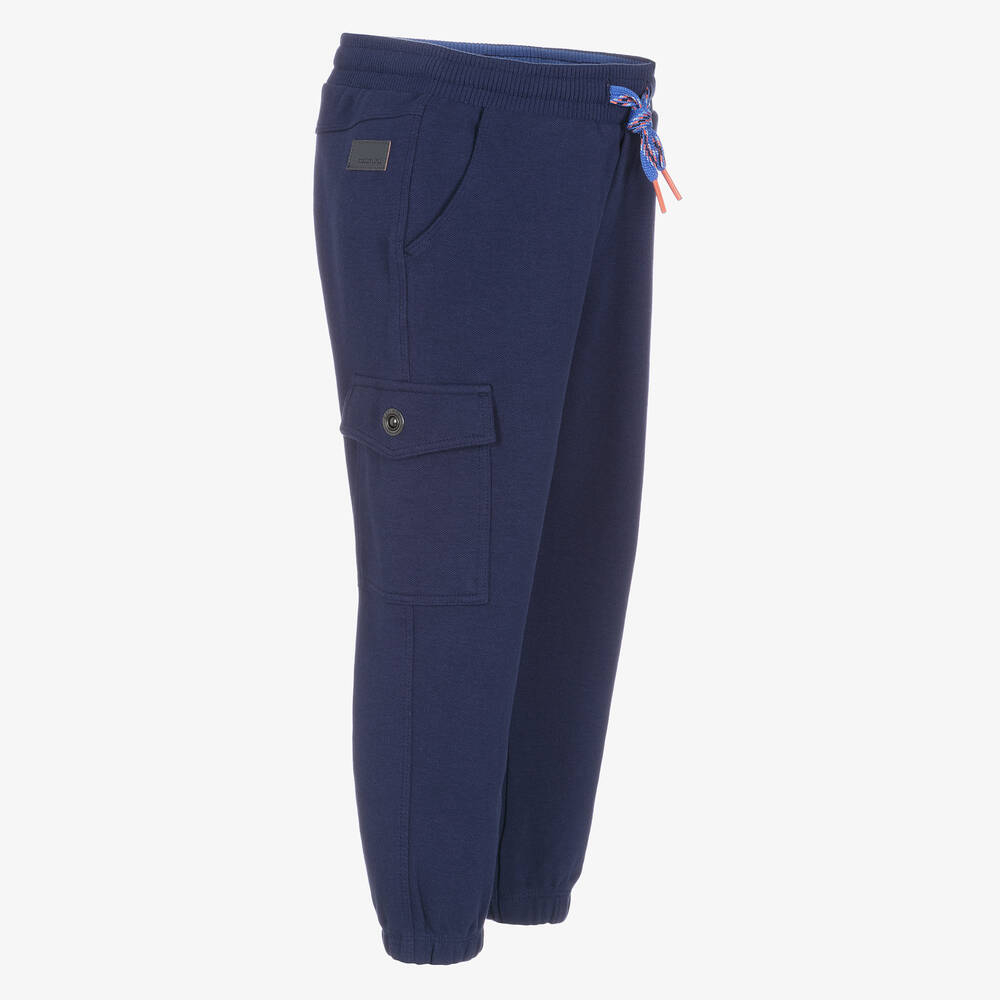 Catimini-Boys Blue Cotton Cargo Joggers | Childrensalon Outlet