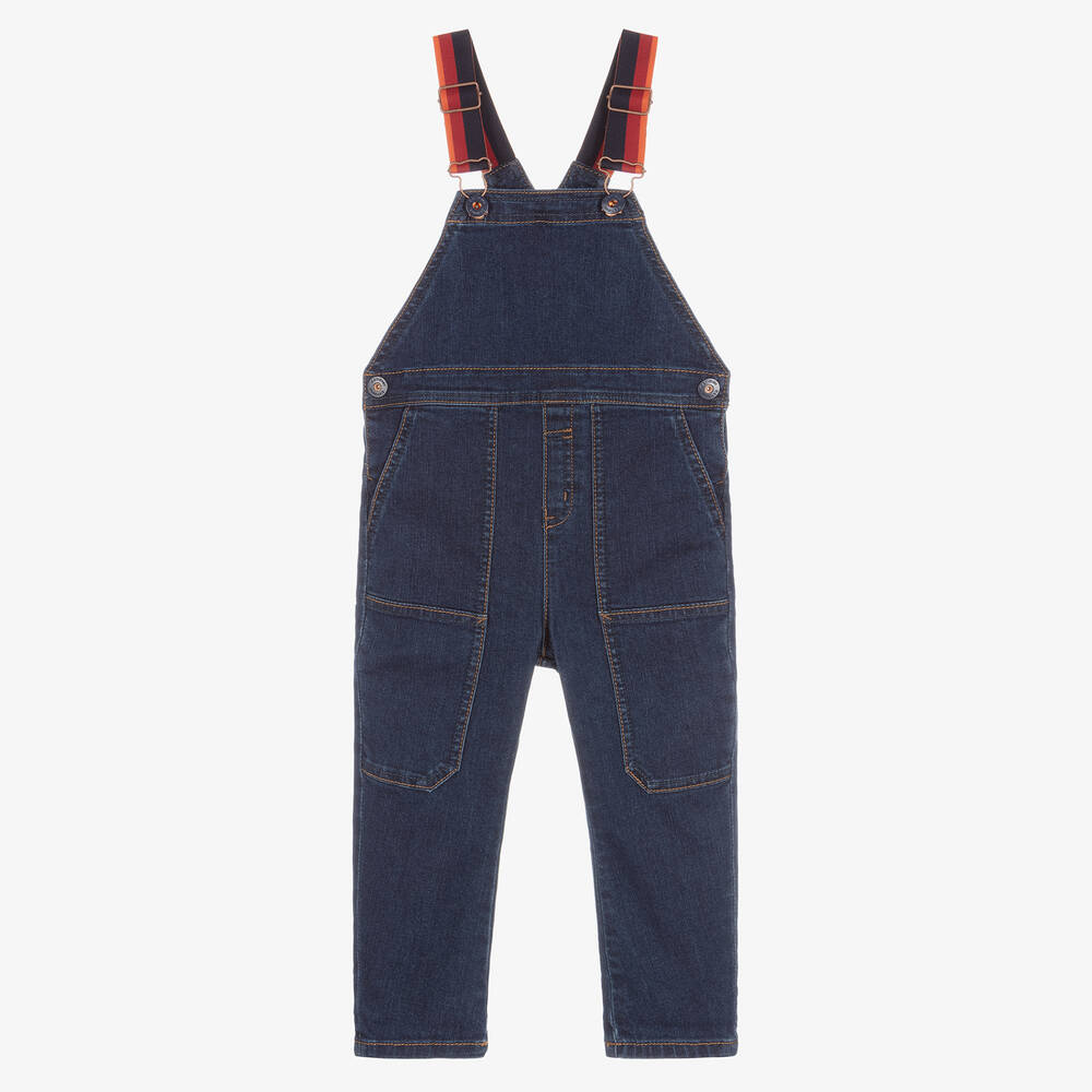 Catimini - Boys Dark Blue Denim Dungarees | Childrensalon