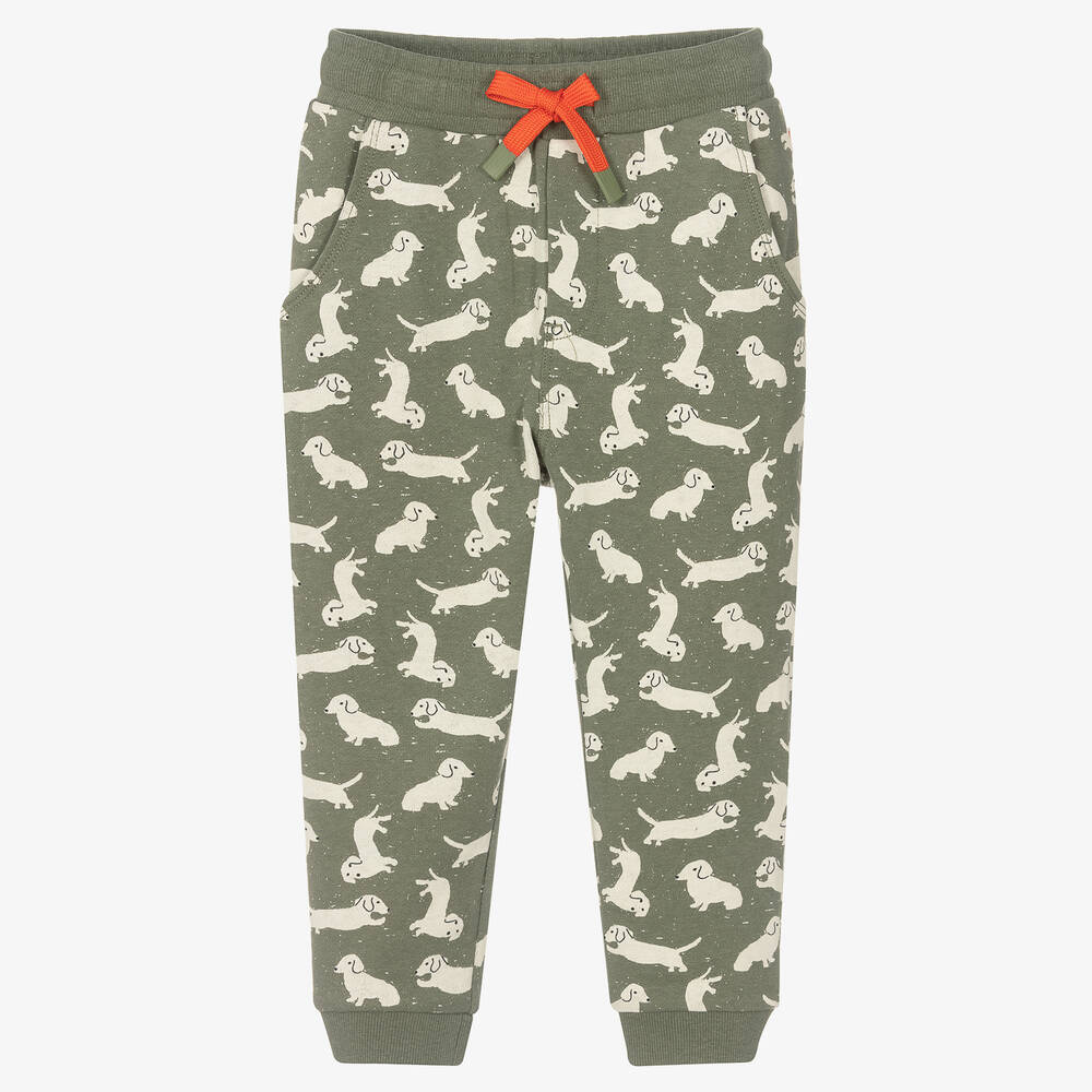 Catimini - Boys Green Cotton Dog Joggers | Childrensalon