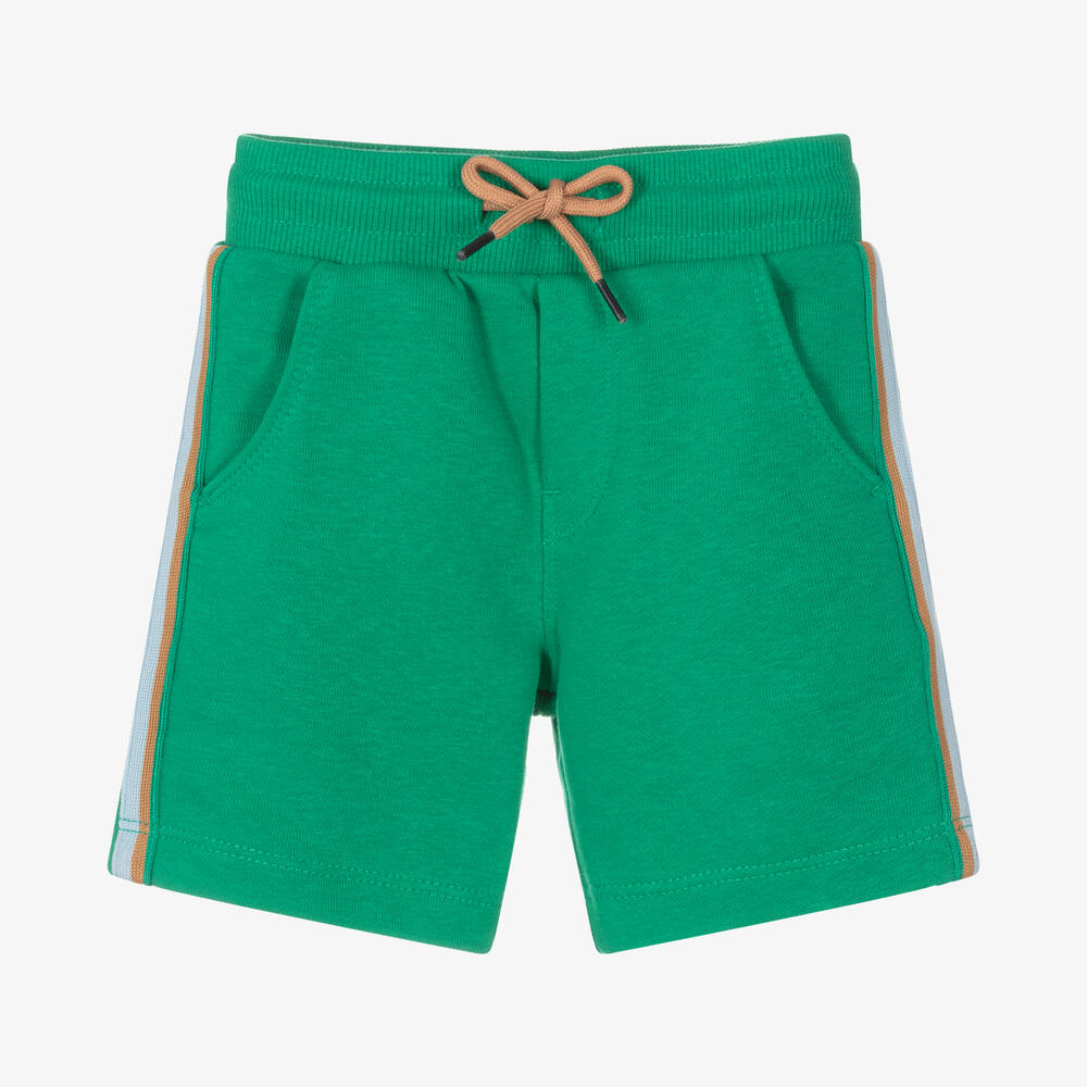 Catimini - Boys Green Cotton Jersey Shorts | Childrensalon