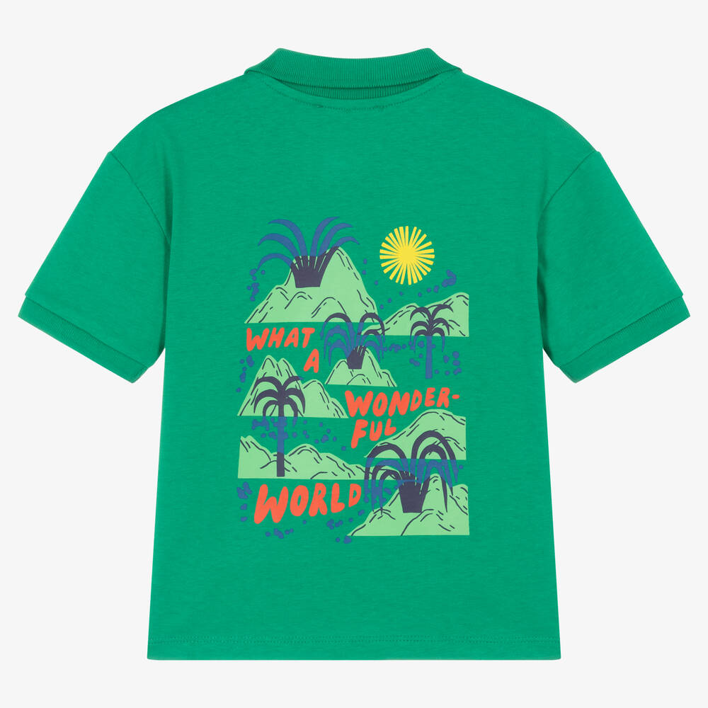 Catimini-Зеленая хлопковая рубашка поло | Childrensalon Outlet