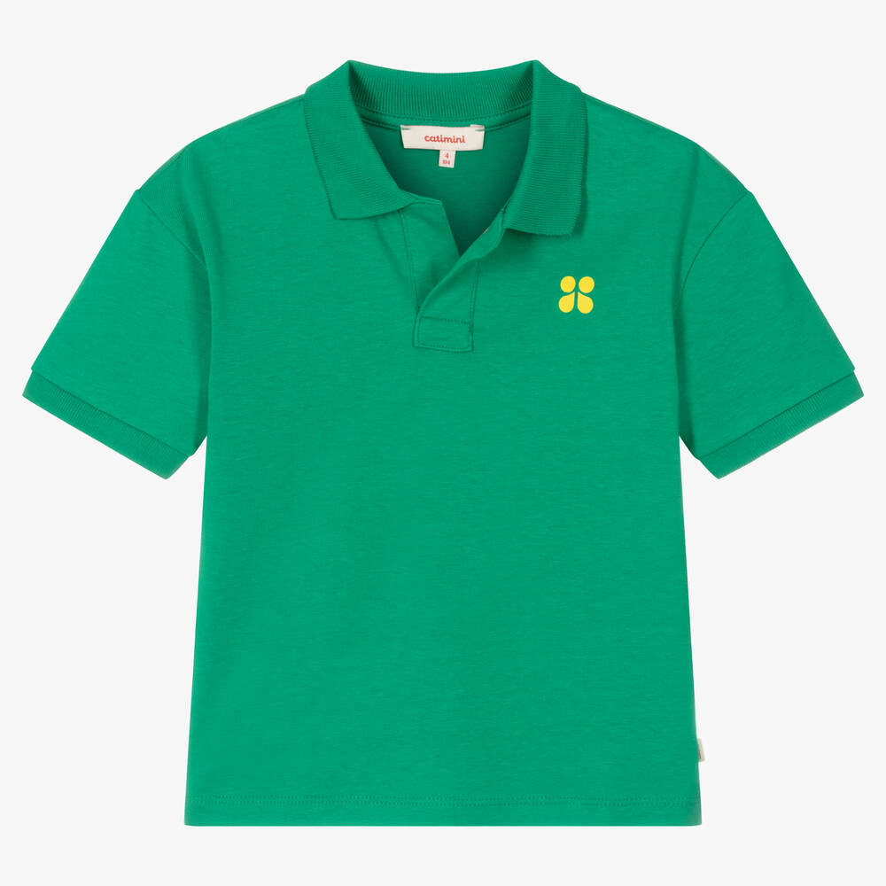 Catimini - Polo vert en coton garçon  | Childrensalon