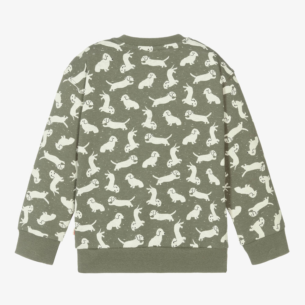 Catimini Pull vert en coton chiot garcon Childrensalon Outlet