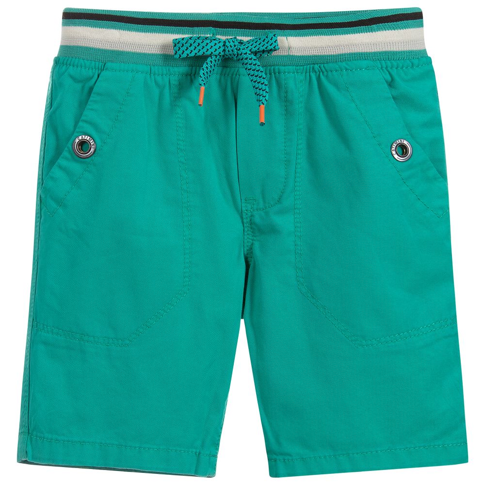Catimini-Boys Green Cotton Shorts | Childrensalon Outlet