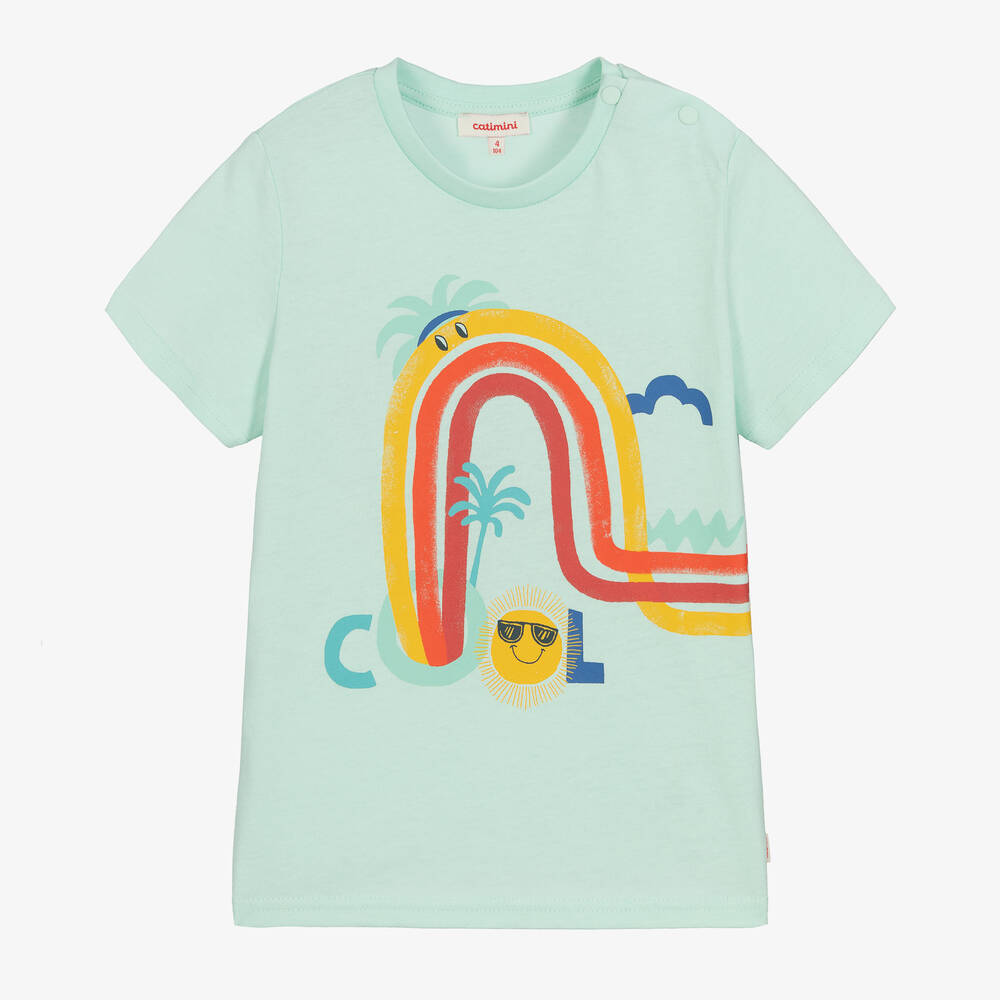 Catimini - Boys Green Cotton T-Shirt | Childrensalon