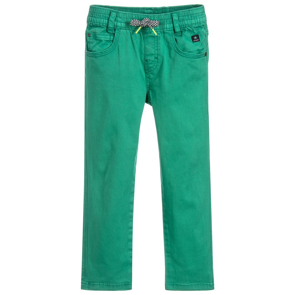 Catimini - Boys Green Cotton Trousers | Childrensalon