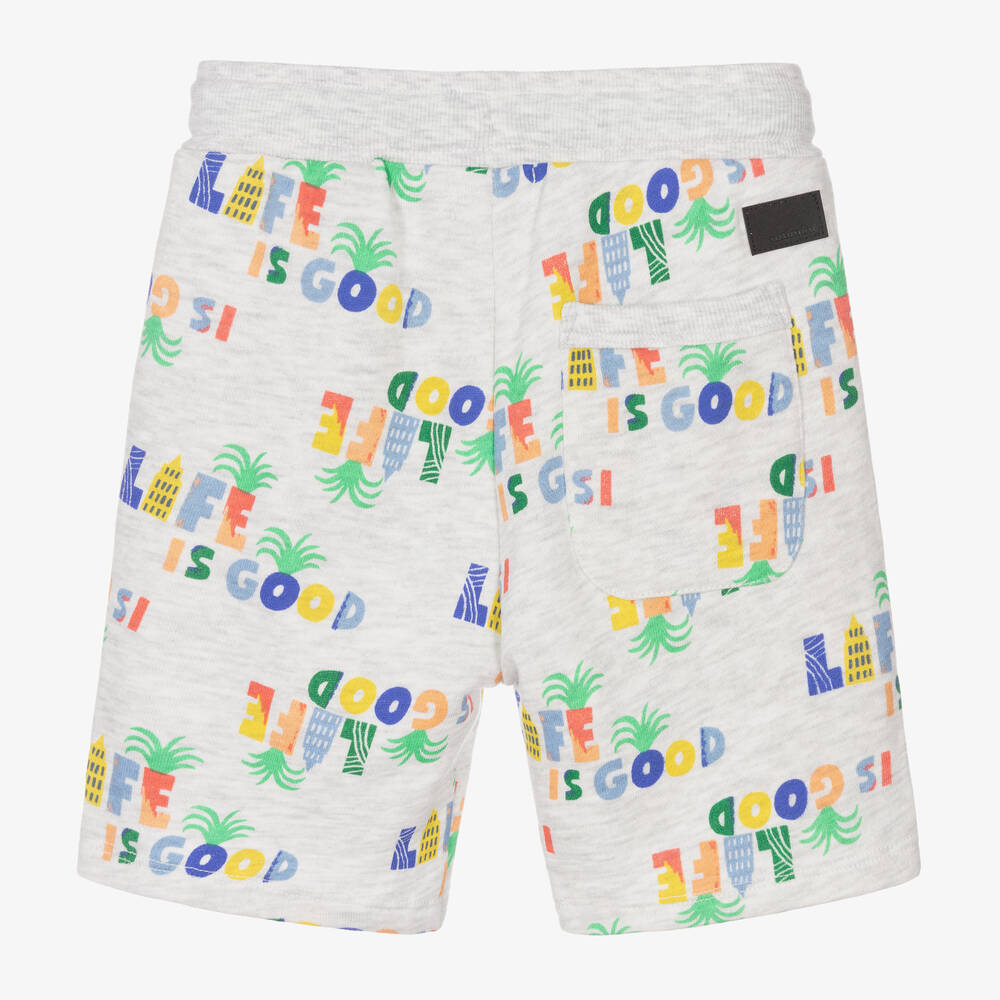 كاتامني-شورت قطن جيرسي لون رمادي فاتح للأولاد | Childrensalon Outlet