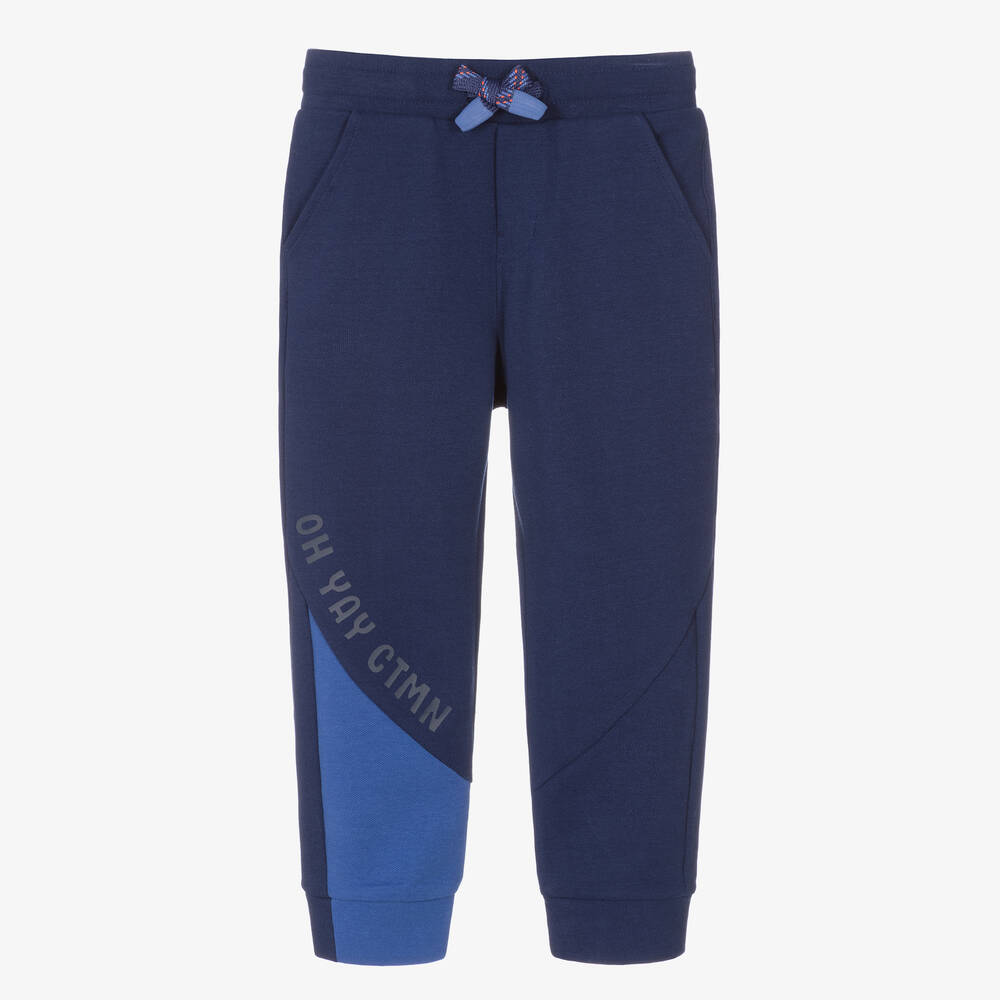 Catimini - Boys Navy Blue Cotton Joggers | Childrensalon