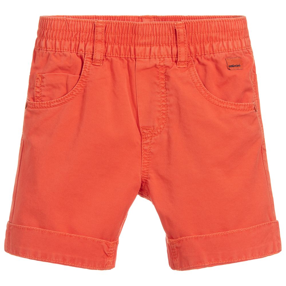 Catimini - Boys Orange Cotton Shorts | Childrensalon