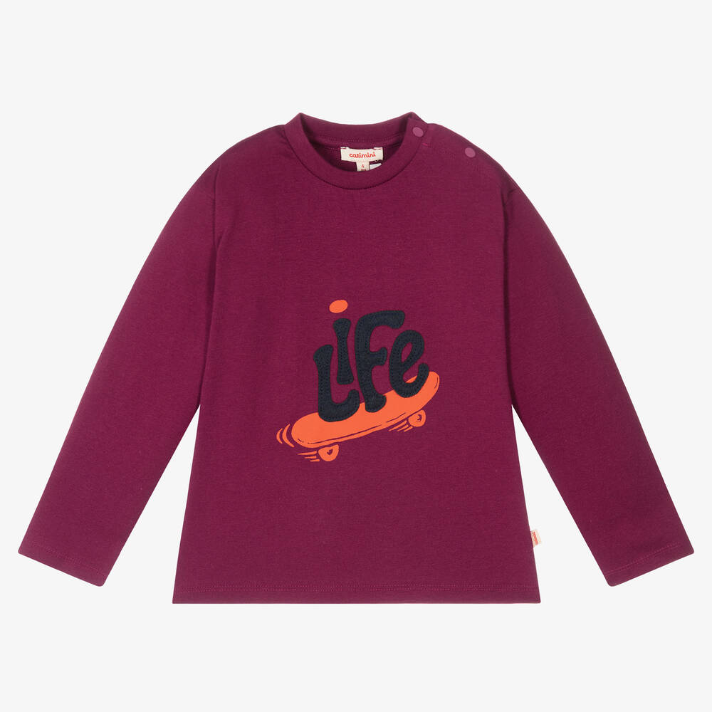 Catimini - Boys Purple Cotton Top | Childrensalon