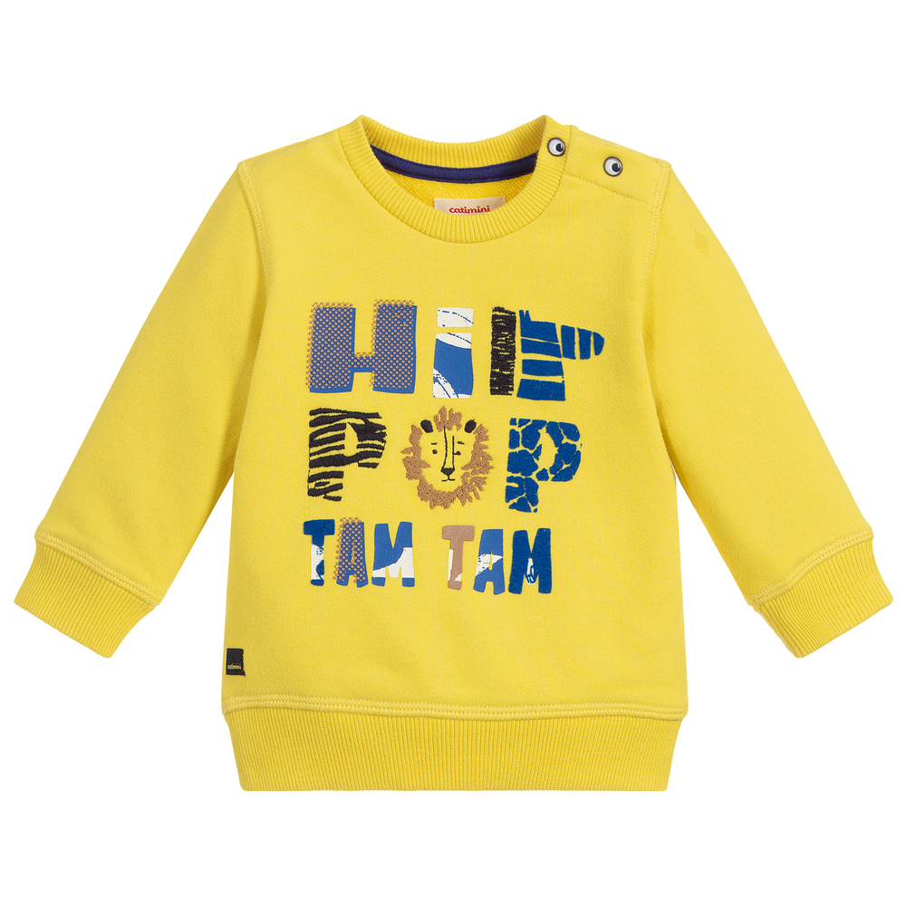 Catimini-Boys Yellow Cotton Sweatshirt | Childrensalon Outlet