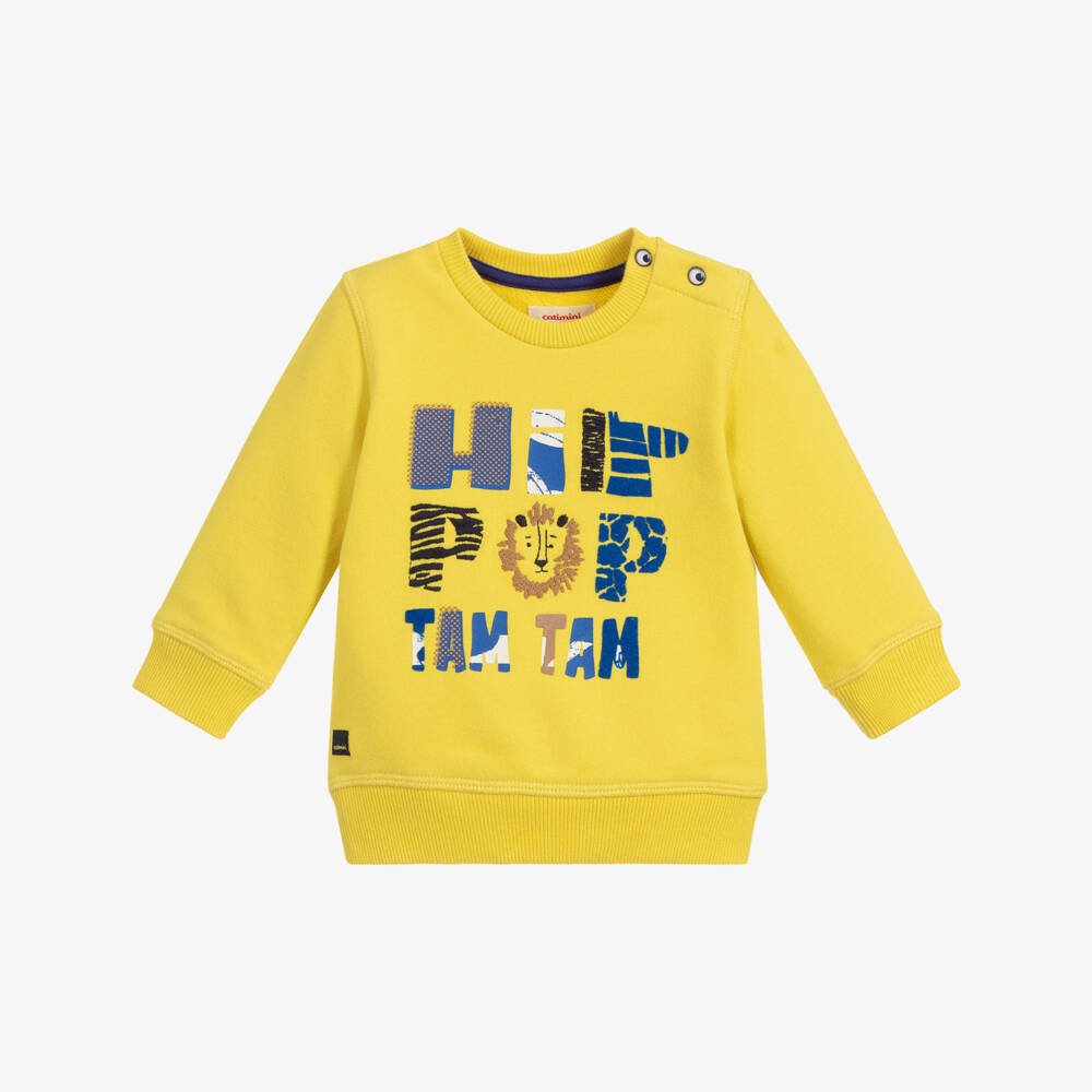 Catimini-Boys Yellow Cotton Sweatshirt | Childrensalon Outlet