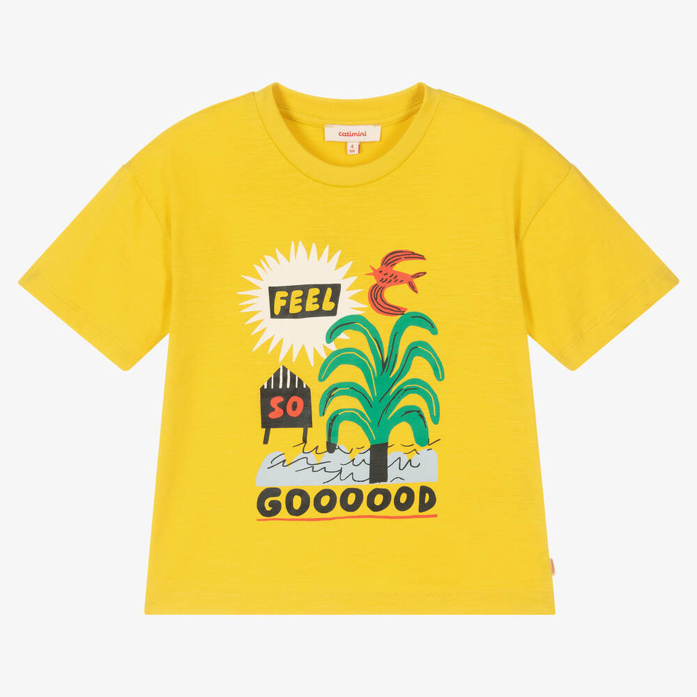 Catimini - Желтая хлопковая футболка | Childrensalon