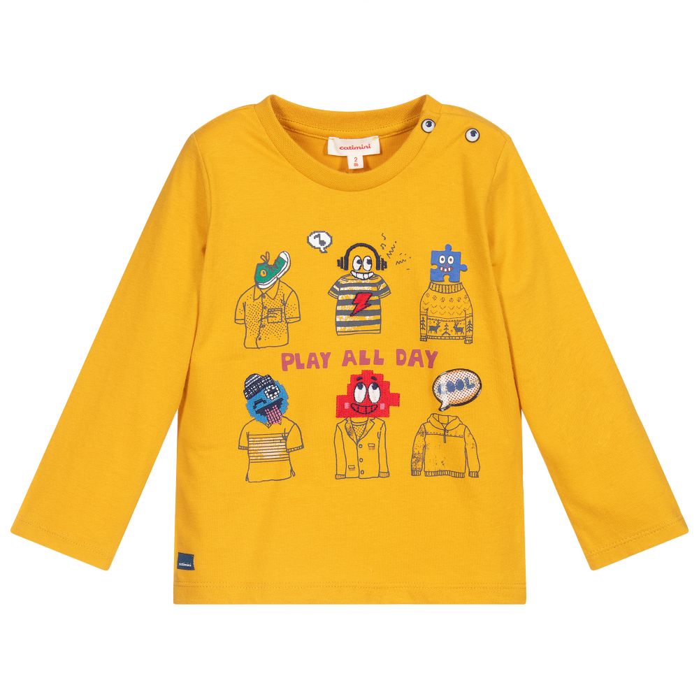 Catimini - Желтый хлопковый топ для мальчиков | Childrensalon