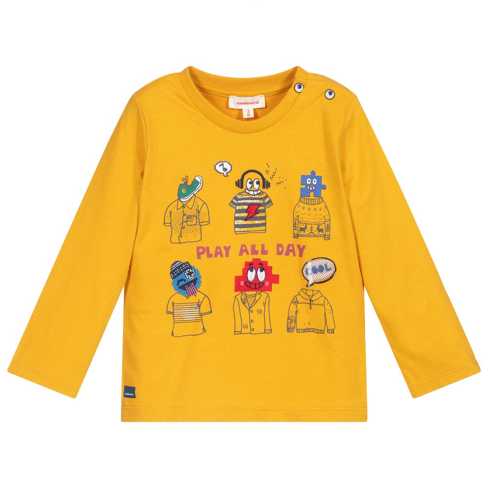 Catimini - Boys Yellow Cotton Top | Childrensalon