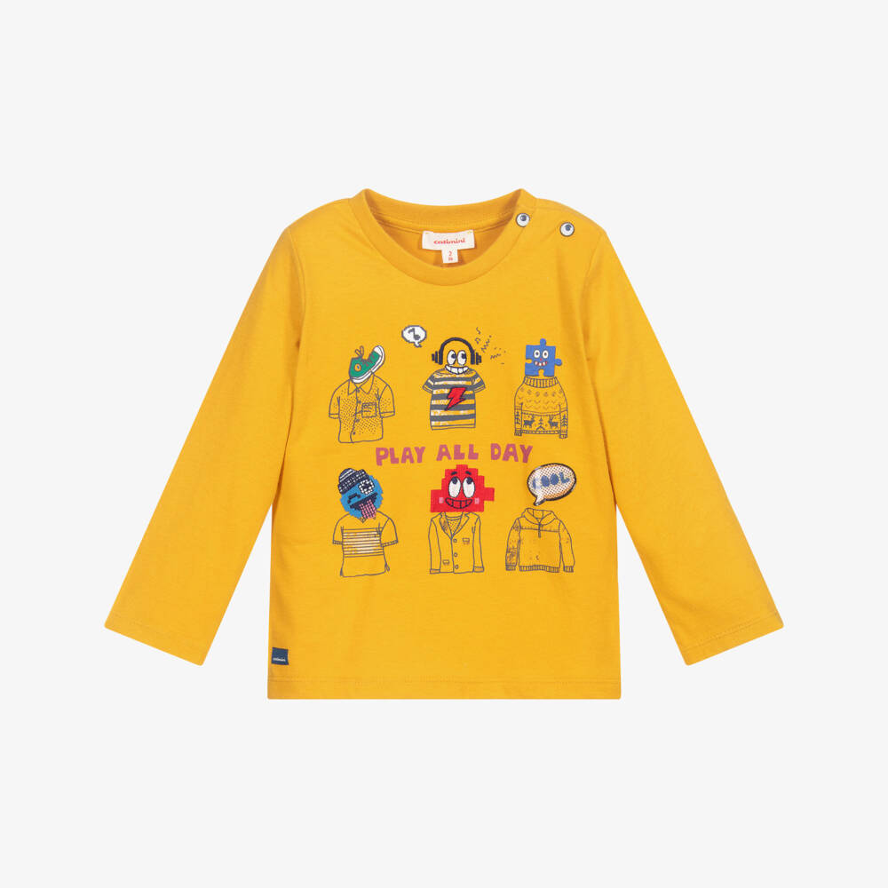 Catimini-Boys Yellow Cotton Top | Childrensalon Outlet