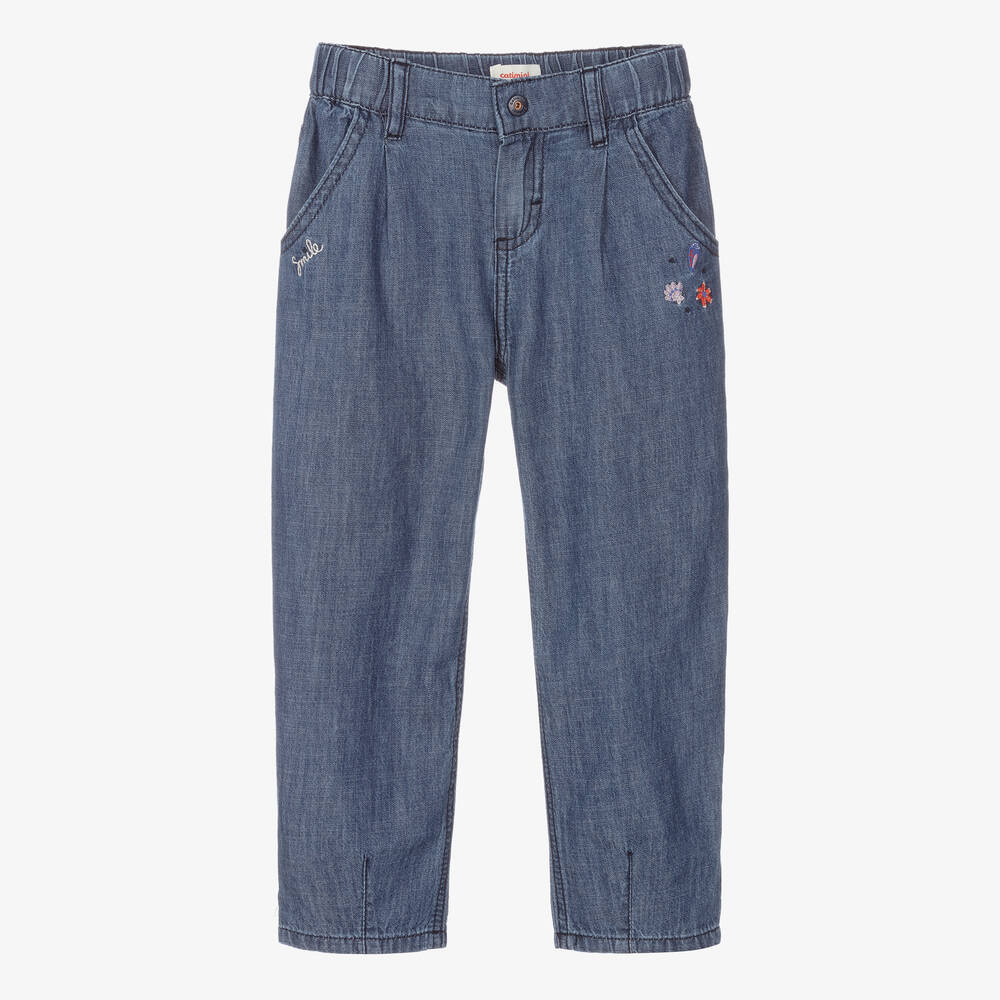 Catimini - Girls Blue Chambray Trousers | Childrensalon