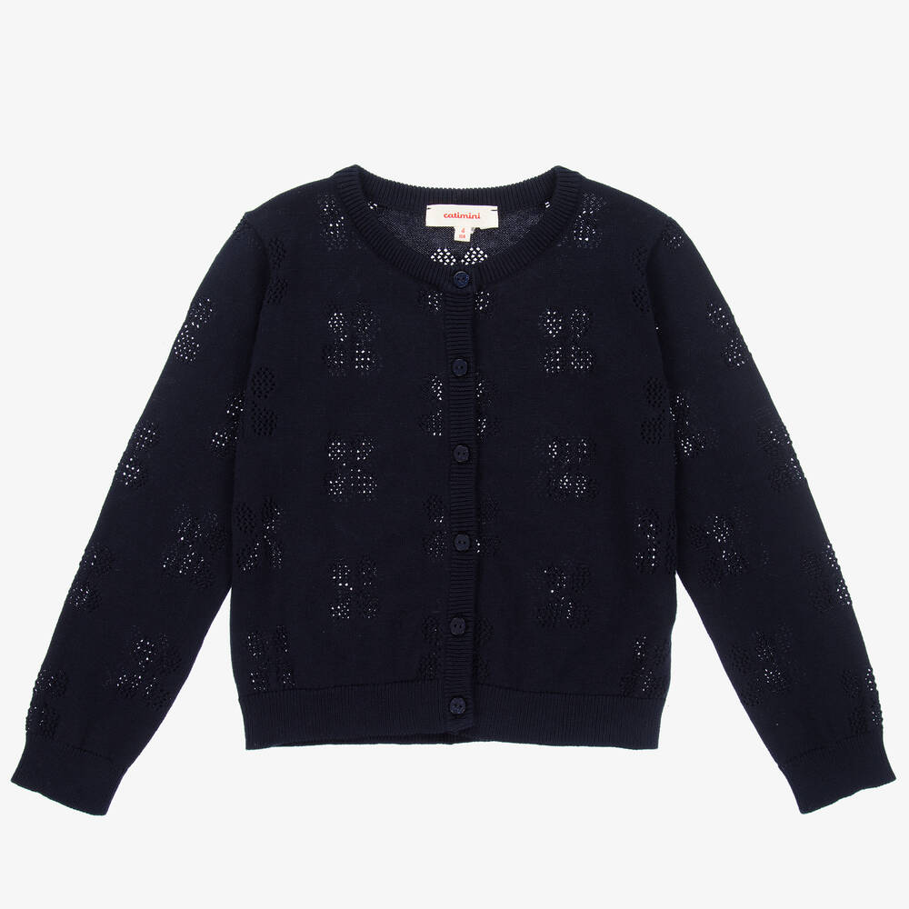 Catimini-Girls Blue Cotton Cardigan | Childrensalon Outlet