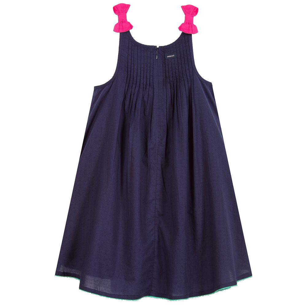 Catimini-Girls Blue Cotton dress | Childrensalon Outlet