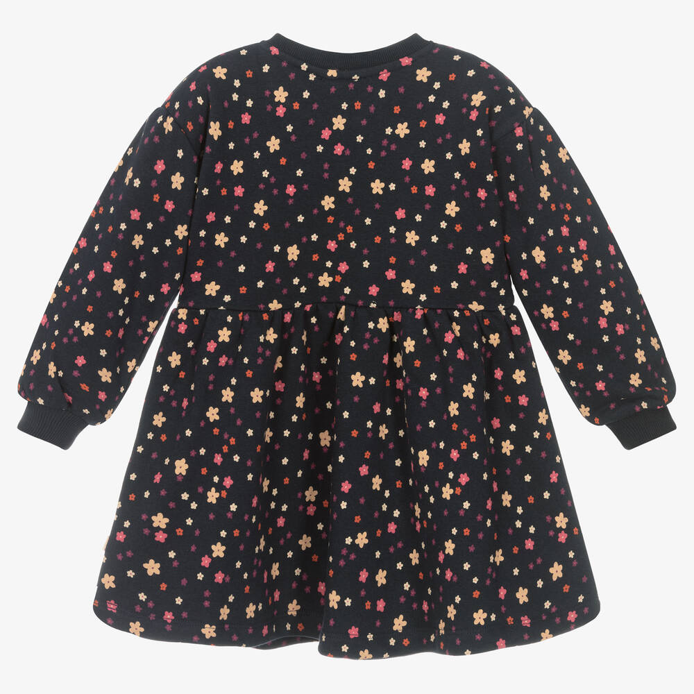 Catimini-Синее хлопковое платье в цветочек | Childrensalon Outlet