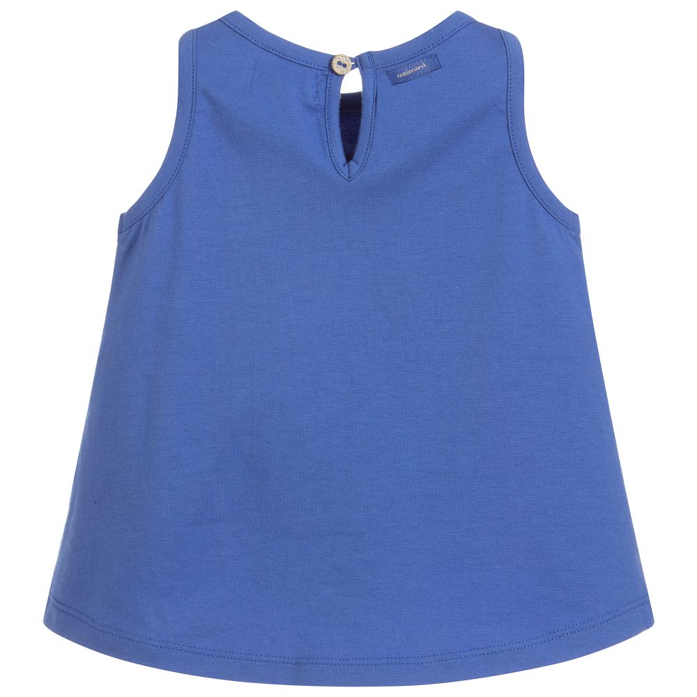 Catimini-Girls Blue Cotton Parrot Top | Childrensalon Outlet