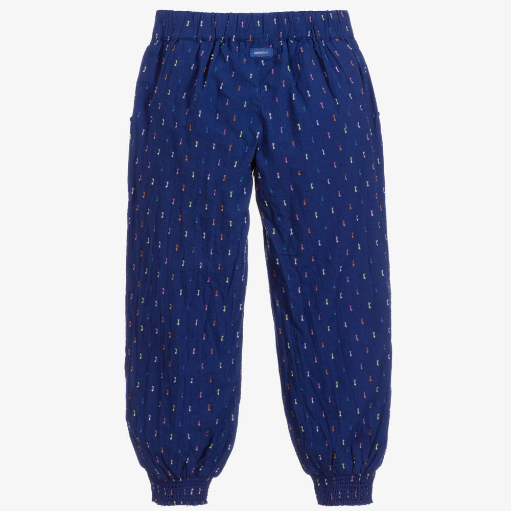Catimini-Girls Blue Cotton Trousers | Childrensalon Outlet