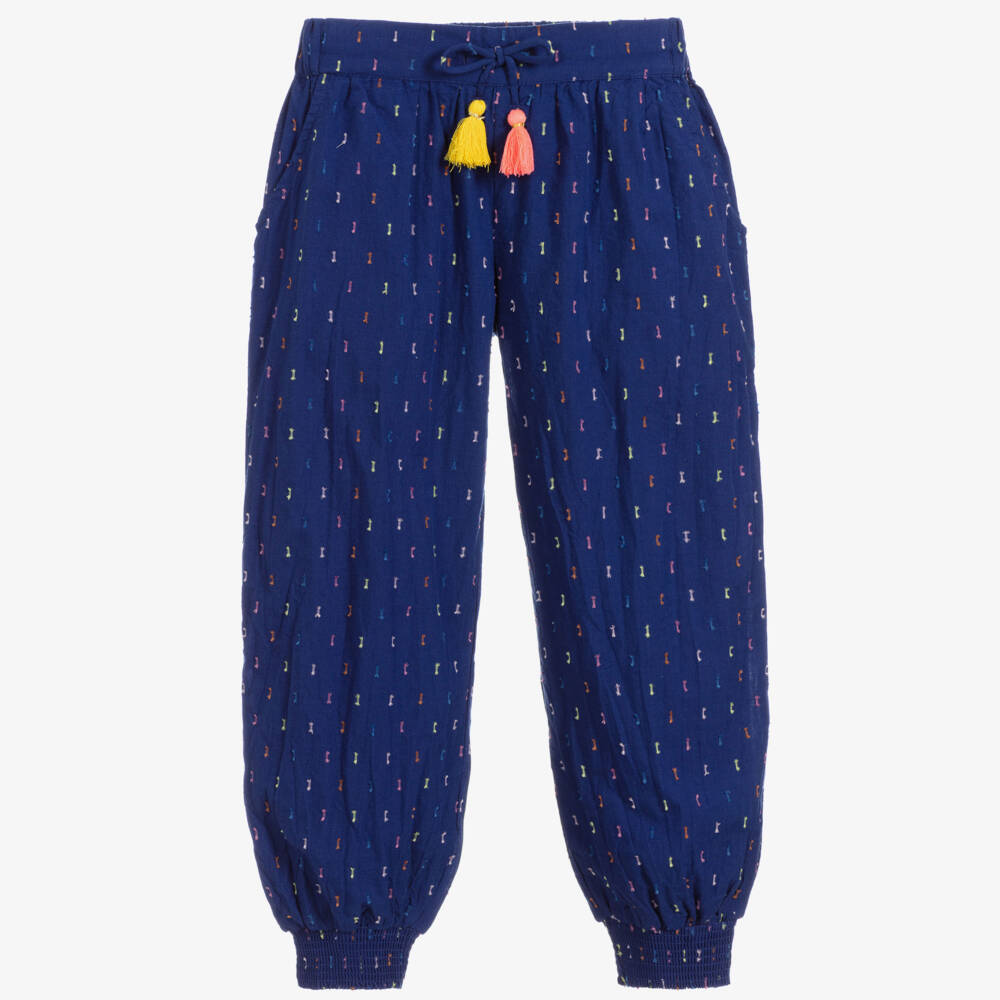 Catimini-Girls Blue Cotton Trousers | Childrensalon Outlet
