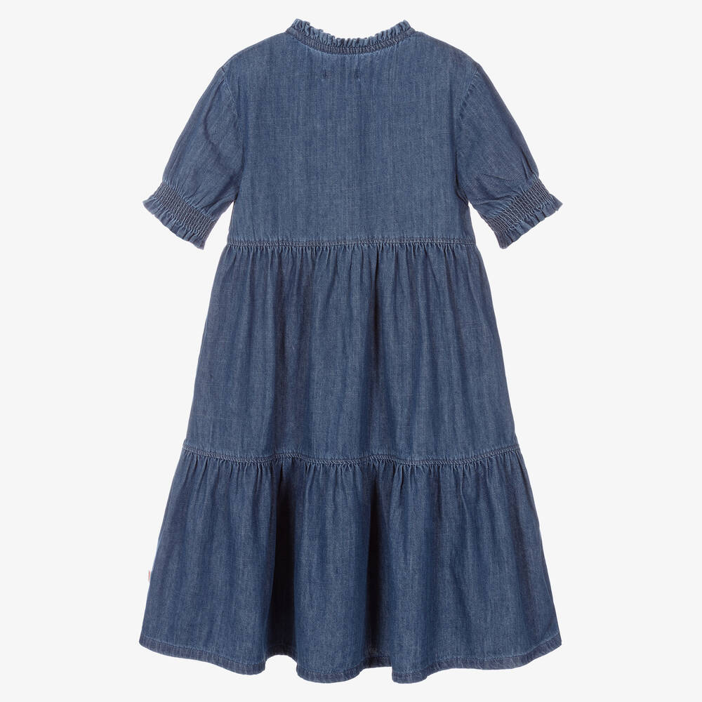 Catimini-فستان قطن دنيم لون أزرق داكن | Childrensalon Outlet
