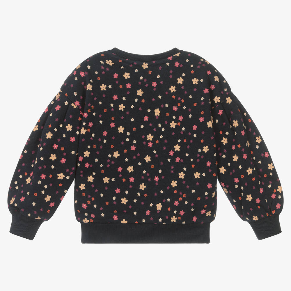 Catimini Sweat bleu a fleurs fille Childrensalon Outlet