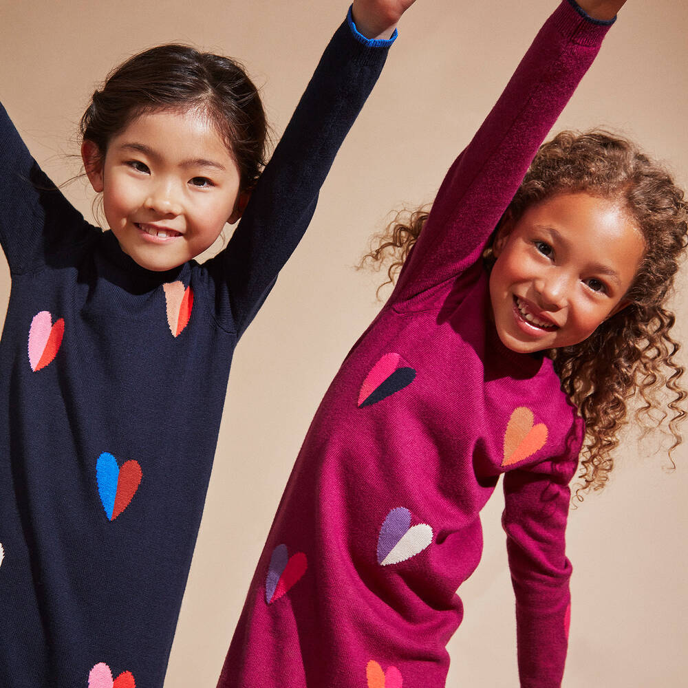 Catimini Girls Blue Knit Sweater Dress