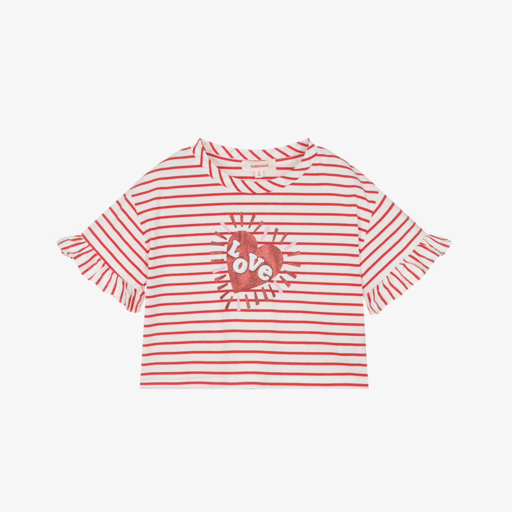 Catimini-Girls Cotton Jersey Striped Top | Childrensalon Outlet