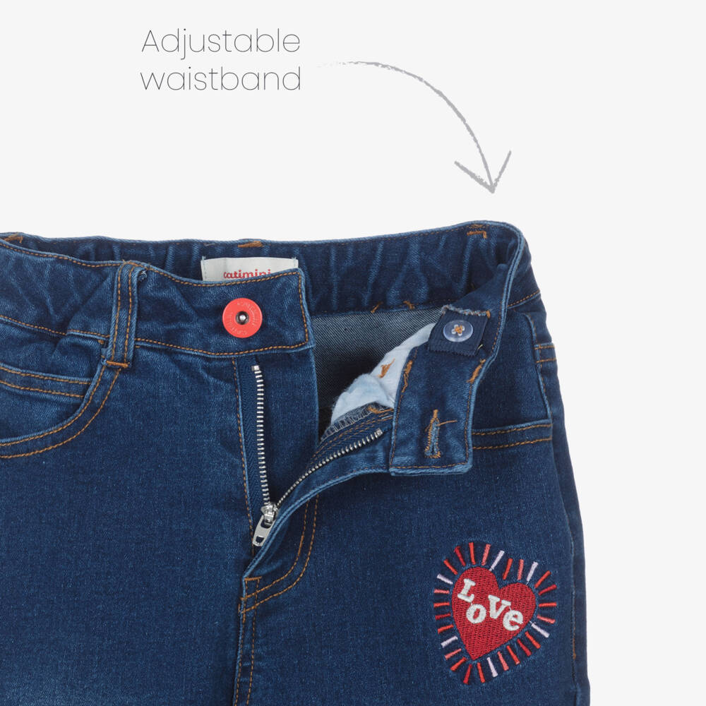 Catimini-Джинсы из денима с вышивкой в виде сердца для девочек | Childrensalon Outlet