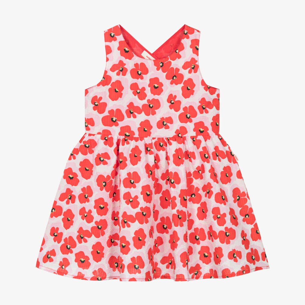 Catimini-Girls Floral Cotton Seersucker Dress | Childrensalon Outlet