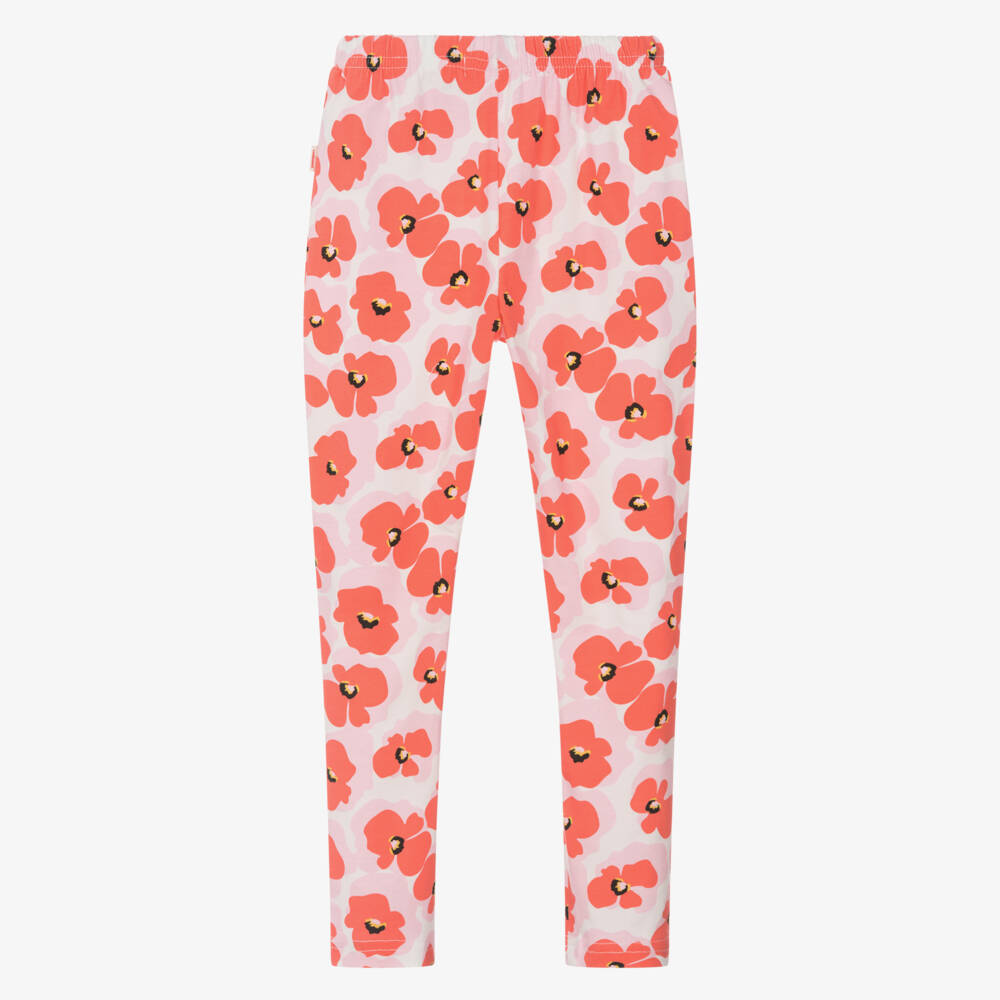 Catimini-Girls Floral Pink Jersey Leggings | Childrensalon Outlet