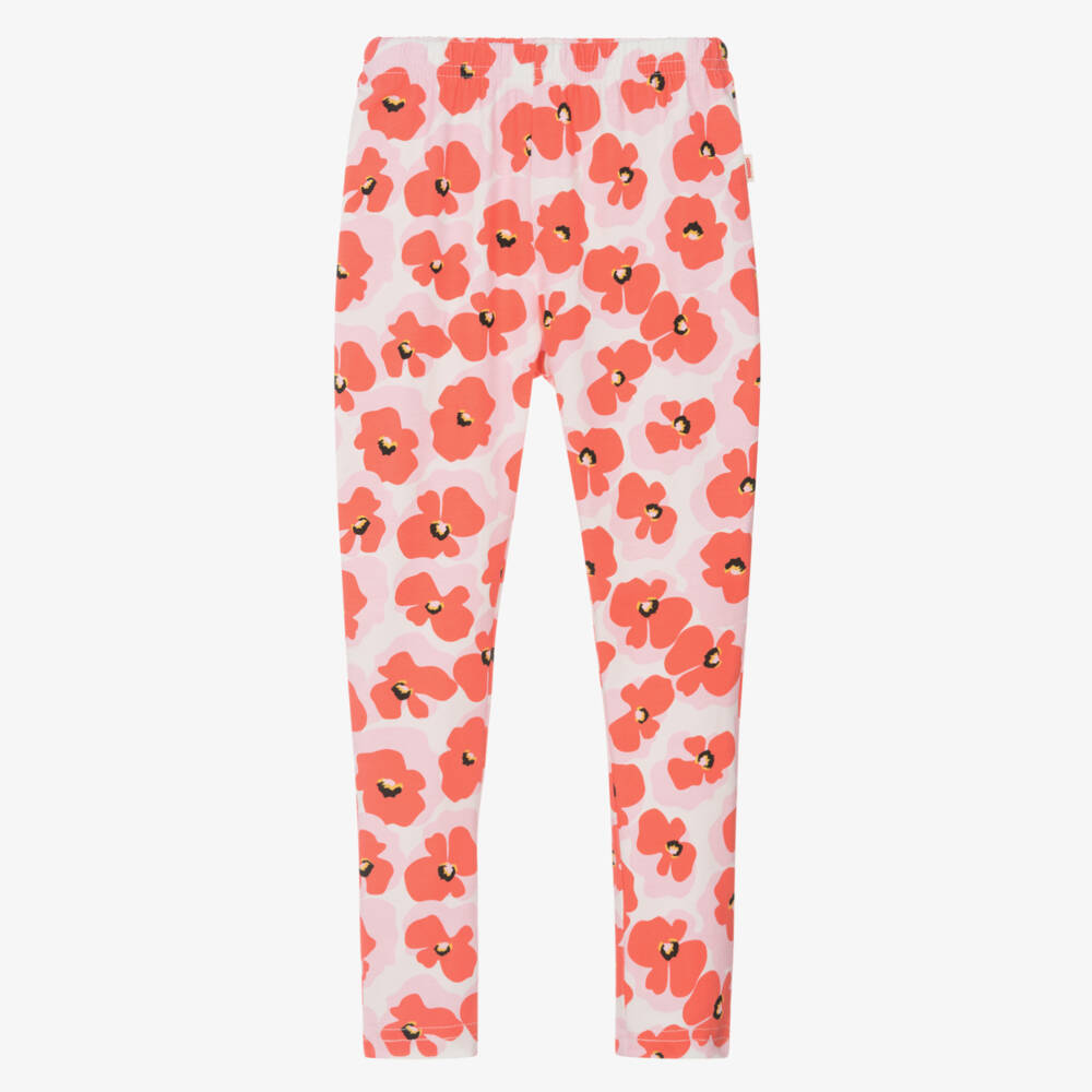 Catimini-Розовые леггинсы с цветочным принтом для девочек | Childrensalon Outlet