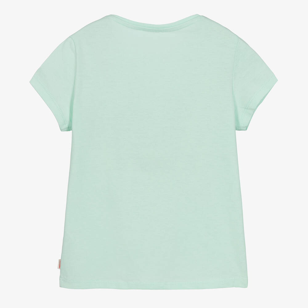 Catimini-Зеленая хлопковая футболка для девочек | Childrensalon Outlet