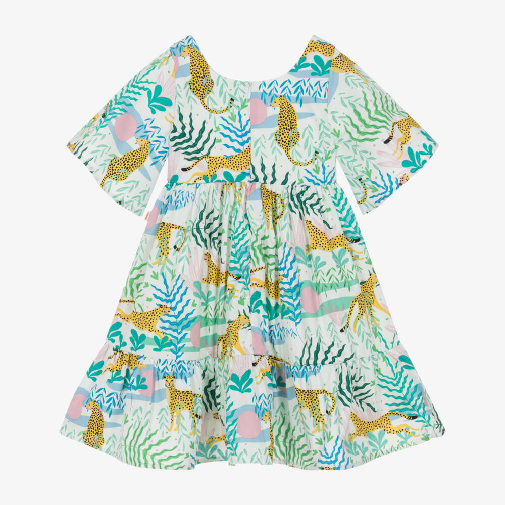 Catimini-Girls Green Jungle Cotton Dress | Childrensalon Outlet