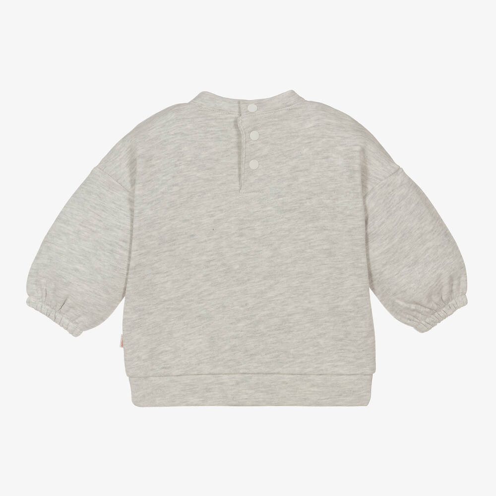 Catimini Sweat gris en coton fille Childrensalon Outlet