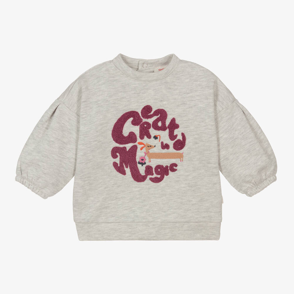 Catimini - Girls Grey Cotton Sweatshirt | Childrensalon