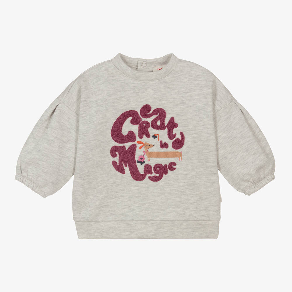 Catimini - Sweat gris en coton fille | Childrensalon