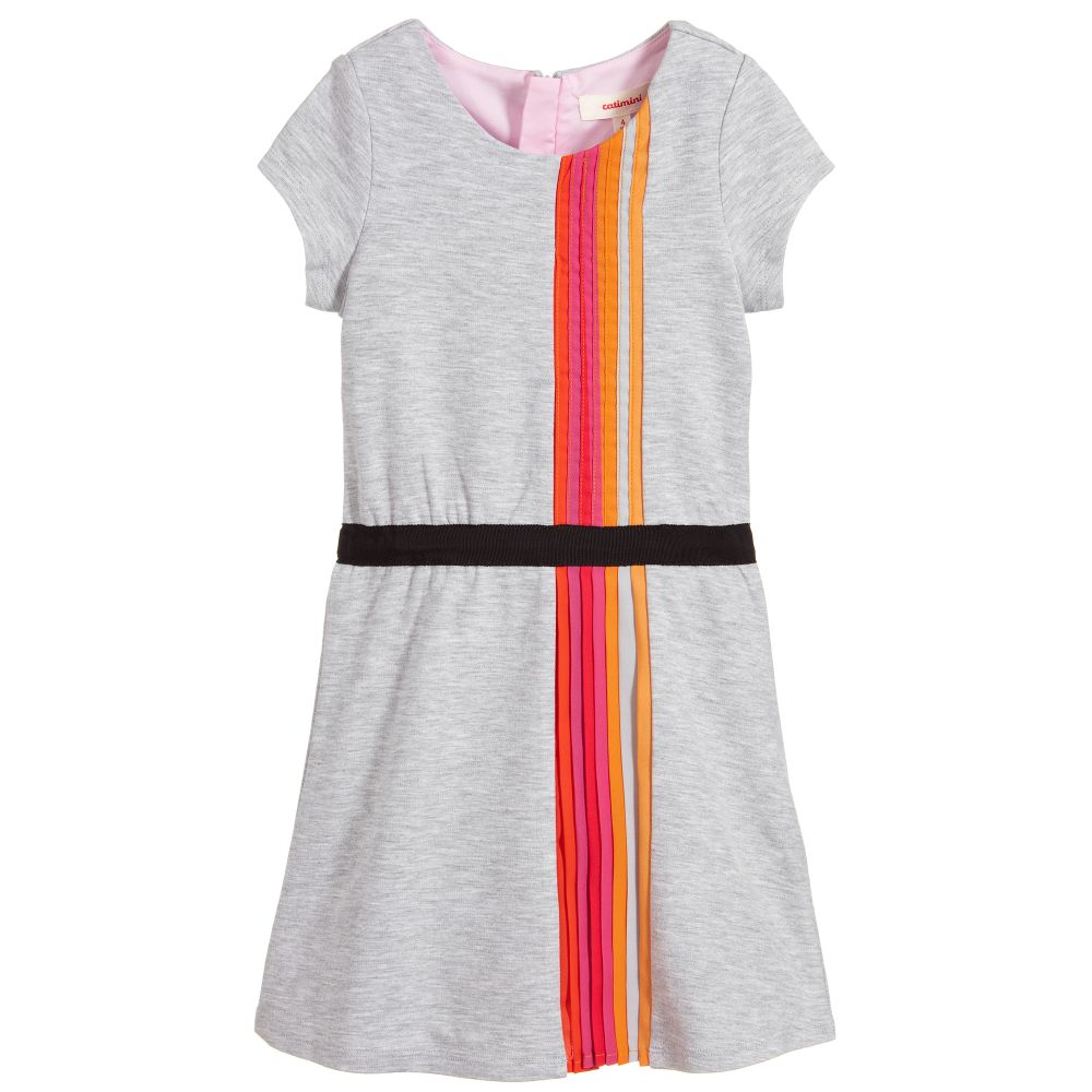 Catimini - Girls Grey Viscose Dress | Childrensalon