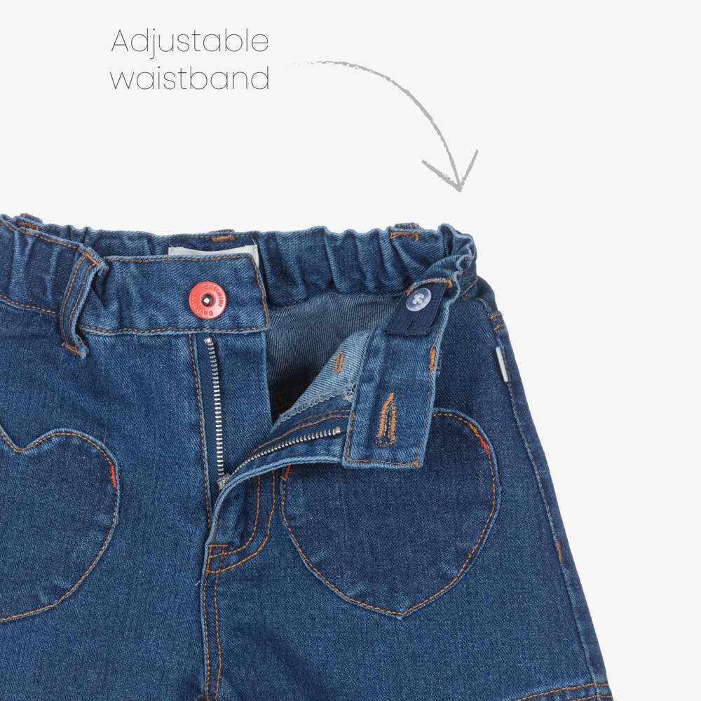 Catimini-Джинсовые шорты с сердечками для девочек | Childrensalon Outlet