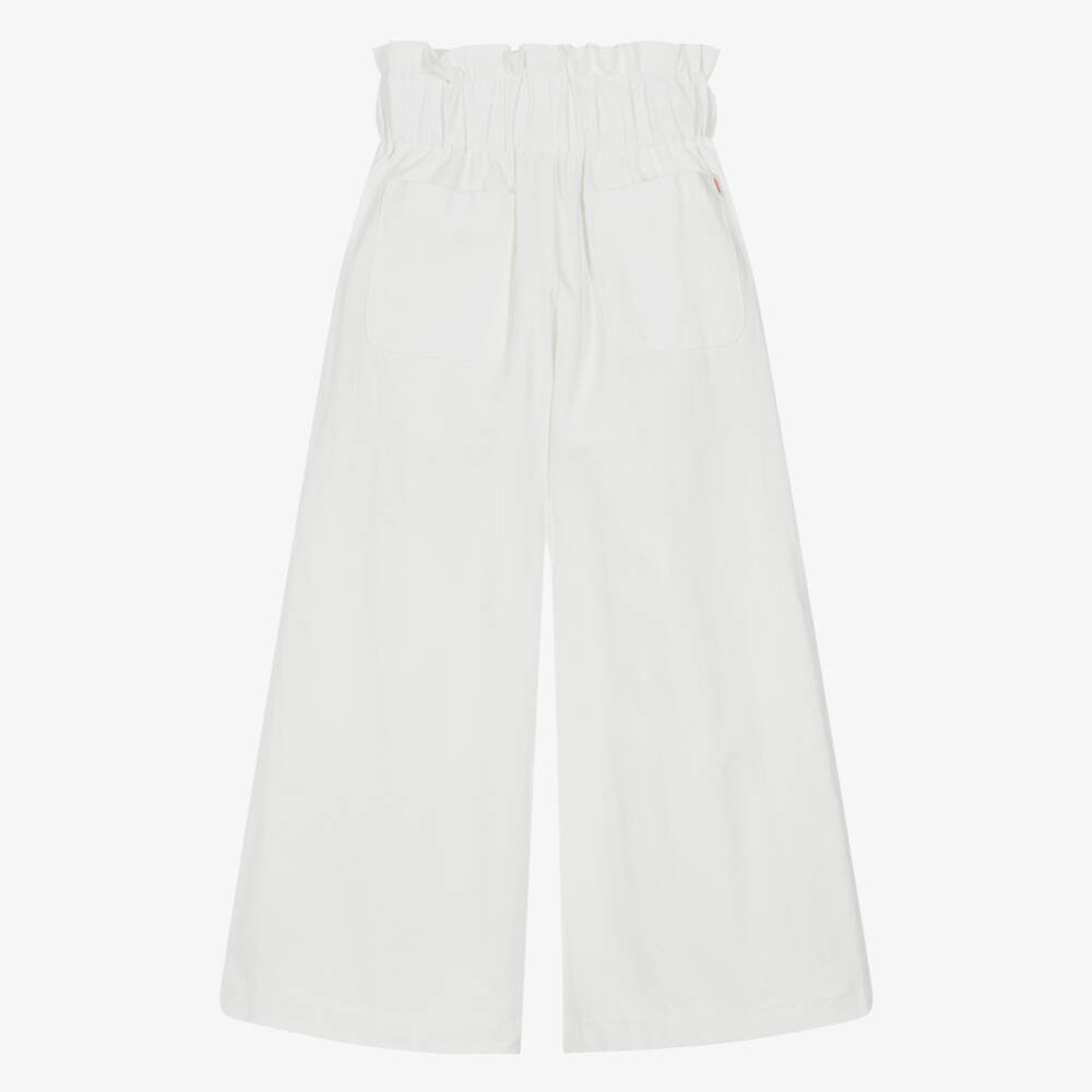 Catimini-Girls Ivory Cotton Breezy Trousers | Childrensalon Outlet