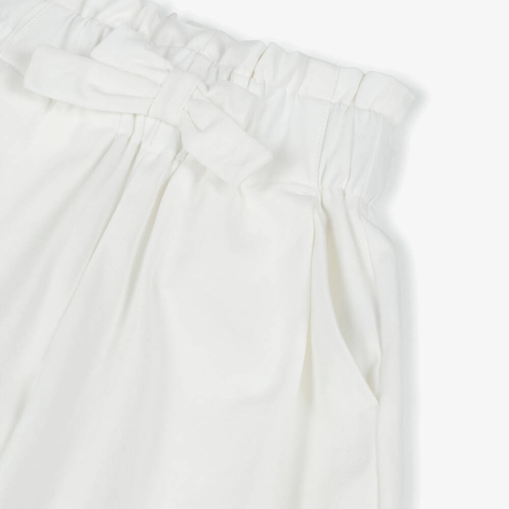 Catimini-Girls Ivory Cotton Breezy Trousers | Childrensalon Outlet