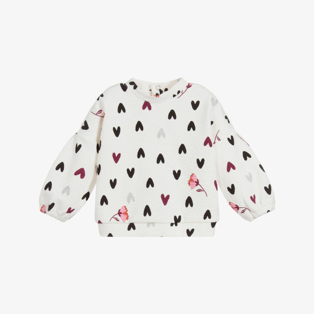 Catimini-Girls Ivory Cotton Sweatshirt | Childrensalon Outlet