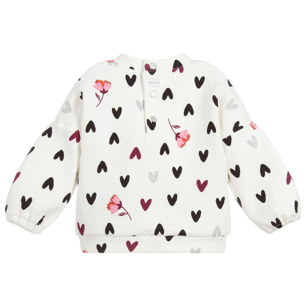 كاتامني-سويتشيرت قطن جيرسي لون عاجي للبنات | Childrensalon Outlet