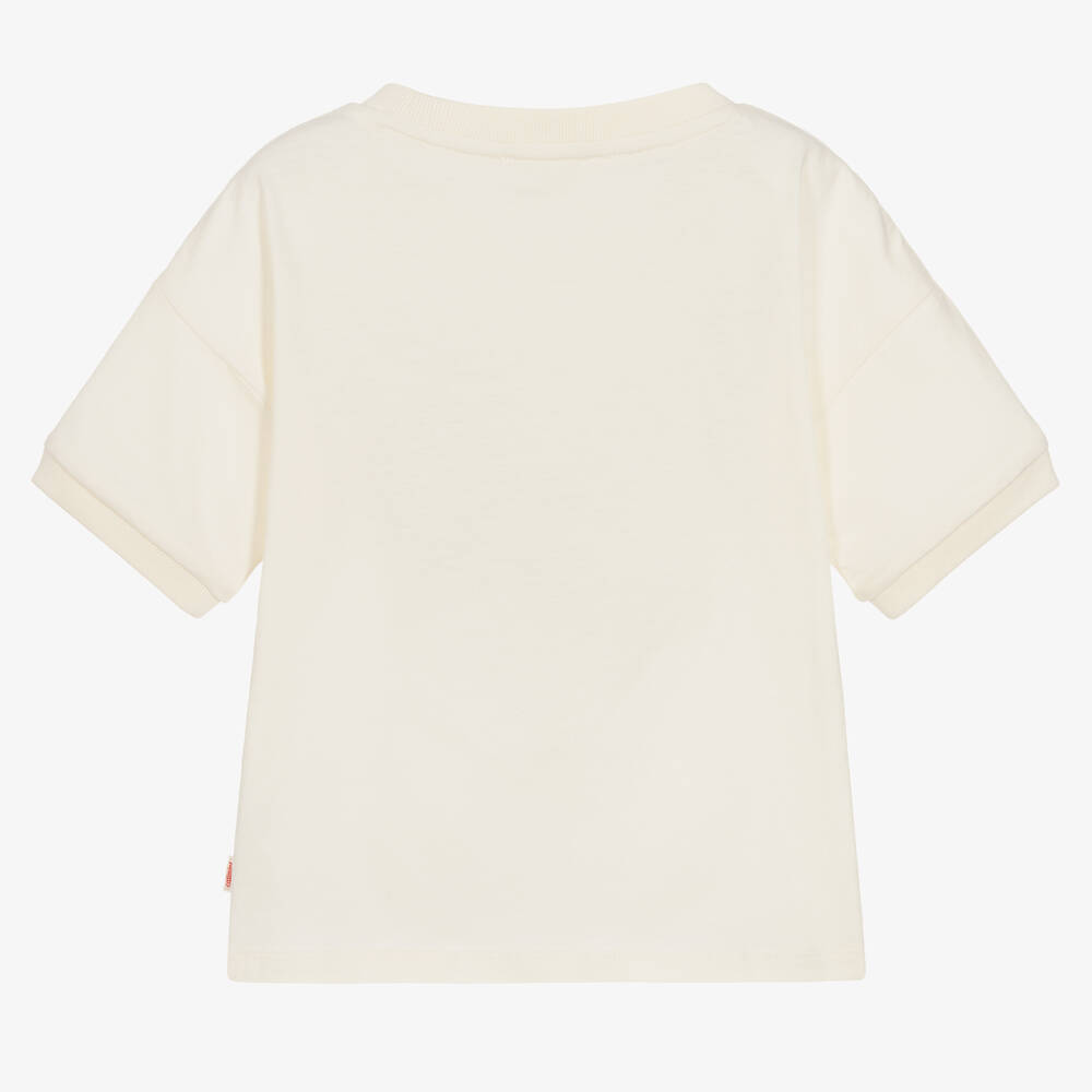 Catimini-Girls Ivory Cotton T-Shirt | Childrensalon Outlet