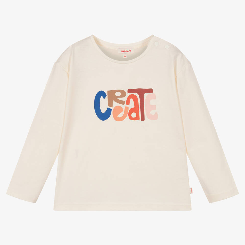 Catimini - Girls Ivory Cotton Top | Childrensalon